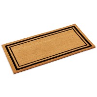 Kempf Double Border Large Coco Coir Mat Rubber Vinyl Backing Great For Double Doors Indoor Outdoor Entrance Rug 22 X 36Inch