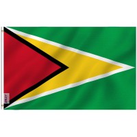 Anley Fly Breeze 3X5 Foot Guyana Flag The Golden Arrowhead Vivid Color And Fade Proof Canvas Header And Double Stitched Gu