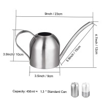 Imeea Small Watering Can For Indoor Plants Stainless Steel Bonsai Watering Can Mini Metal Watering Can 15Oz450Ml