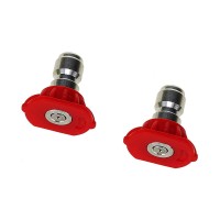 Lheng 2Pcs 0 Degree Red Color Pressure Washer Accessories Kit Spray Nozzle Tips Quick Connecting Pivoting Coupler 14 Inch