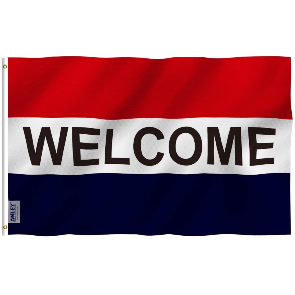 Anley Fly Breeze 3X5 Feet Ceremonial Welcome Flag Vivid Color And Fade Proof Canvas Header And Double Stitched Commercial