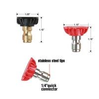 Pressure Washer Tips Power Washer Soap Nozzle Tips Multiple Degrees 14 Quick Connect Design Up To 4 500 Psi 25 Gpm5Pack