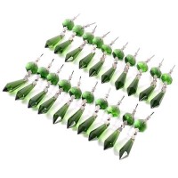 Longsheng 20Pcs 38Mm Replacement Green Chandelier Icicle Crystal Prisms Octogan Crystal Bead For Lamp Decoration