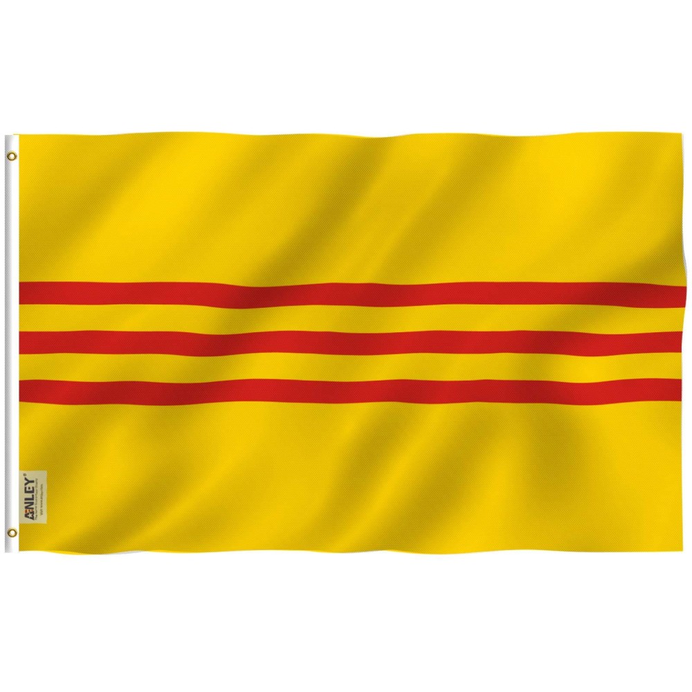 Anley Fly Breeze 3X5 Foot South Vietnam Flag Vivid Color And Fade Proof Canvas Header And Double Stitched South Vietnamese