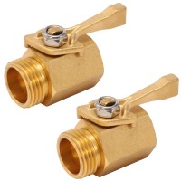 M Mingle Heavy Duty Brass Garden Hose Shut Off Valve 34 Inch 2Pack With 2 Hose Washers