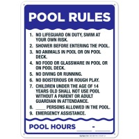 Pool Rules Sign 10X14 Inches Rust Free 040 Aluminum Fade Resistant Made In Usa By Sigo Signs