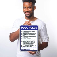 Pool Rules Sign 10X14 Inches Rust Free 040 Aluminum Fade Resistant Made In Usa By Sigo Signs