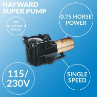 Hayward Super Pump High Efficiency 075 Total Hp Medium Head Pool Pump With Swing Away Hand Knobs And See Through Strainer Cover