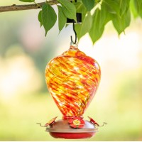 Muse Garden Hummingbird Feeders For Outdoors Hanging Blown Glass Hummingbird Feeder Hummingbird Gifts For Mom Garden Backyard