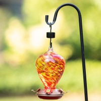 Muse Garden Hummingbird Feeders For Outdoors Hanging Blown Glass Hummingbird Feeder Hummingbird Gifts For Mom Garden Backyard