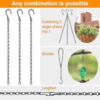 Xdw-Gifts 4-Pack 25.5 Inch Hanging Chain With Hooks For Hanging Bird Feeders  Birdbaths  Planters  Lanterns  Wind Chimes  Baskets  Billboards  Decorative Ornaments  Outdoor Indoor Use (Black)