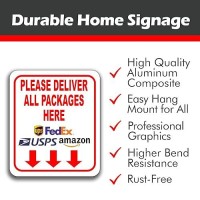 Please Deliver All Packages Here Arrows Delivery Sign For Delivery Driver - Delivery Instructions For My Packages From Amazon  Fedex  Usps  Ups  Indoor Outdoor Signs For Home  Office  Work  8.5