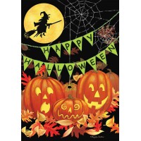 Briarwood Lane Halloween Haunts House Flag Witch Jack-O-Lantern 28