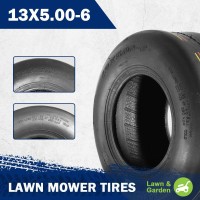 Maxauto 2 Pcs 13X5006 Turf Tires For Lawn Mower 4Pr Tubeless