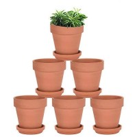 Vensovo 4 Inch Terracotta Plant Pots With Saucer 6 Pack Clay Flower Pots With Drainage Great For Plants Crafts Wedding Favo