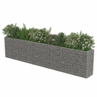 vidaXL Gabion Raised Bed Galvanised Steel 1772x197x394 143564