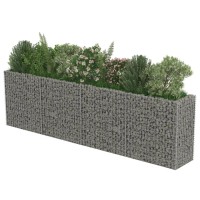 vidaXL Gabion Raised Bed Galvanised Steel 1417x197x394 143560