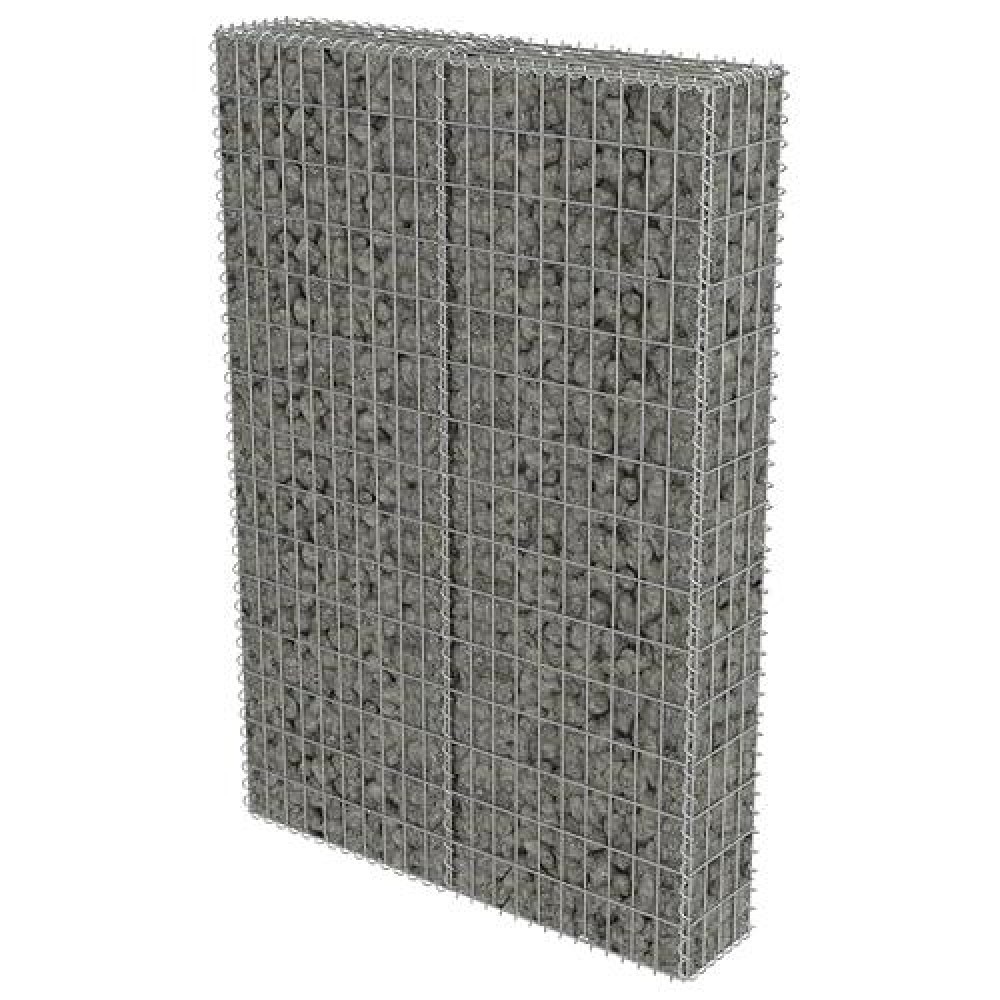 Vidaxl Gabion Wall - Residential And Commercial Use, Galvanized Steel Construction, Easy Assembly, High Load Capacity, Versatile For Landscaping, Dimensions: 39.4