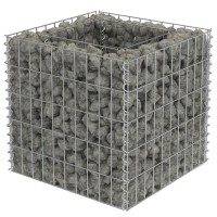 vidaXL Gabion Raised Bed Galvanised Steel 50x50x50cm Stone Basket Raised Bed