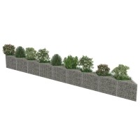vidaXL 143574 630 x 30 x 50 cm Gabion Planter Stone Basket Wall Flower Box Raised Bed Silver
