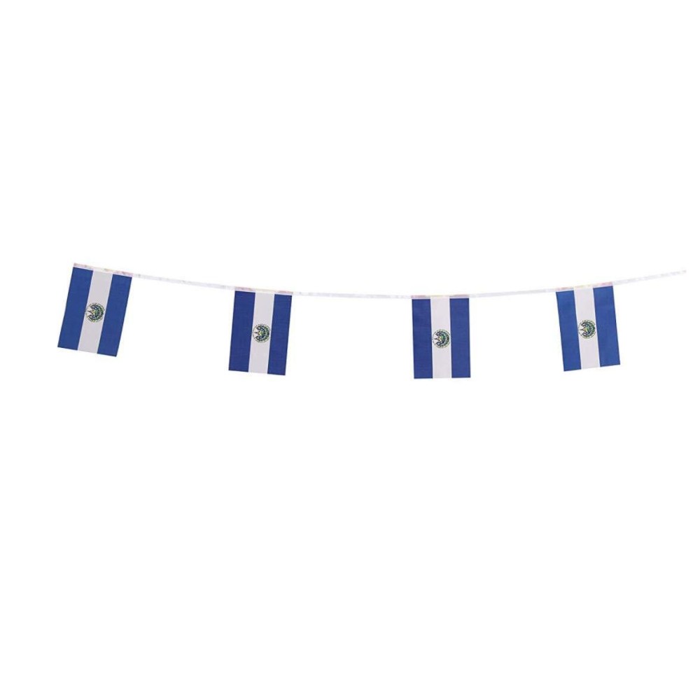 El Salvador Flags Salvadoran Small String Flag Banner Mini National Country World Flags Pennant Banners For Party Events Classro