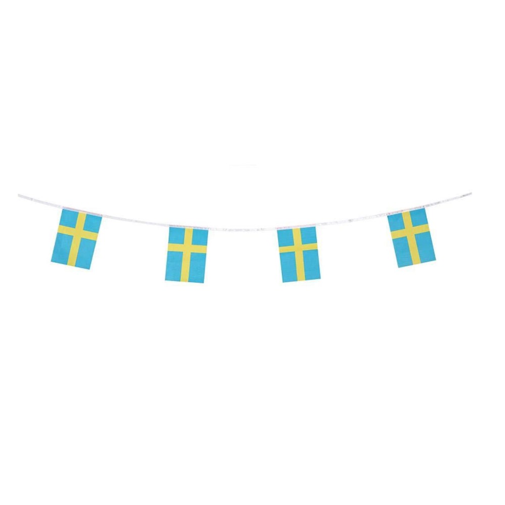 Sweden Flags Swedish Small String Flag Banner Mini National Country World Flags Pennant Banners For Party Events Classroom Garde