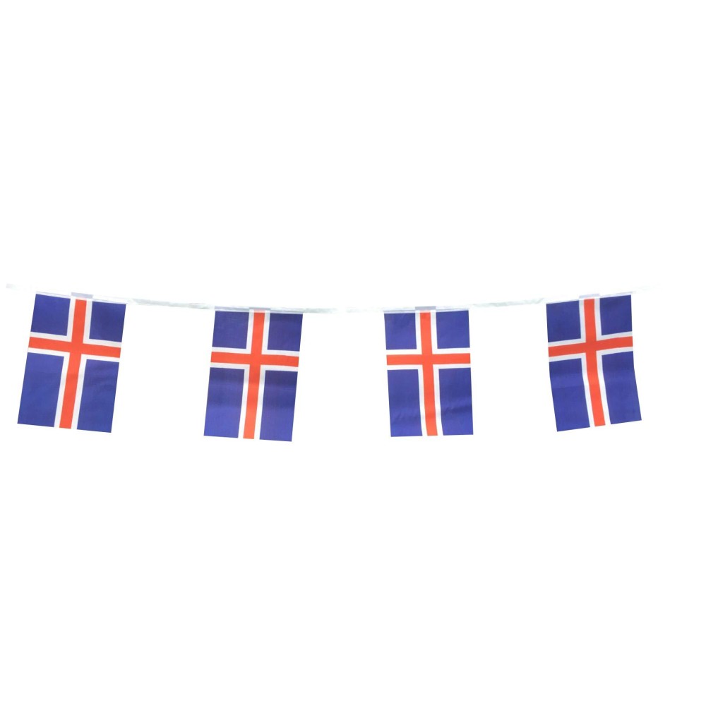 Iceland Flags Icelandic Small String Flag Banner Mini National Country World Flags Pennant Banners For Party Events Classroom Ga