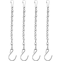 Outus Hanging Chain For Hanging Bird Feeders Birdbaths Planters And Lanterns 4 Pack 95 Inch Silver