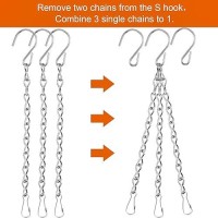 Outus Hanging Chain For Hanging Bird Feeders  Birdbaths  Planters And Lanterns  4 Pack (9.5 Inch  Silver)