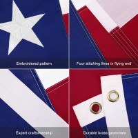 Flagburg Texas Flag 4X6 Ft Heavy Duty Nylon Outdoor Tx State Flags With Embroidered Star Sewn Stripes Not Print Canvas Head