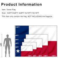 Flagburg Texas Flag 4X6 Ft Heavy Duty Nylon Outdoor Tx State Flags With Embroidered Star Sewn Stripes Not Print Canvas Head