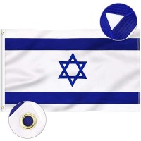 Flagburg Israel Flag 3X5 Ft Outdoor Israeli Flags Durable Nylon Embroidered With Vivid Color Triple Stitching Canvas Header A