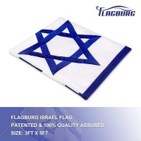 Flagburg Israel Flag 3X5 Ft Outdoor Israeli Flags Durable Nylon Embroidered With Vivid Color Triple Stitching Canvas Header A