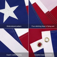 Flagburg Texas Flag 5X8 Ft Heavy Duty Nylon Outdoor Tx State Flags With Embroidered Star Sewn Stripes Not Print Canvas Head