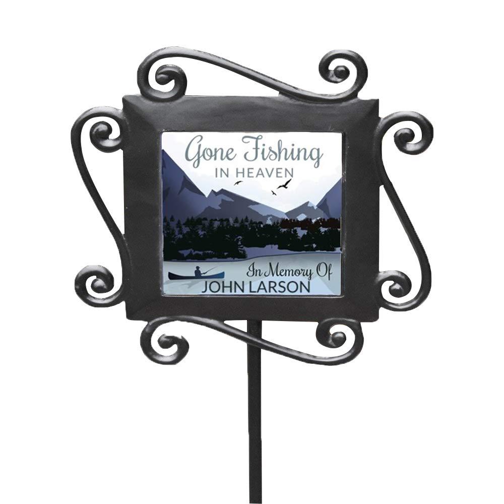 Giftsforyounow Personalized Gone Fishing In Heaven Memorial Garden Stake 28 X 85 Inches