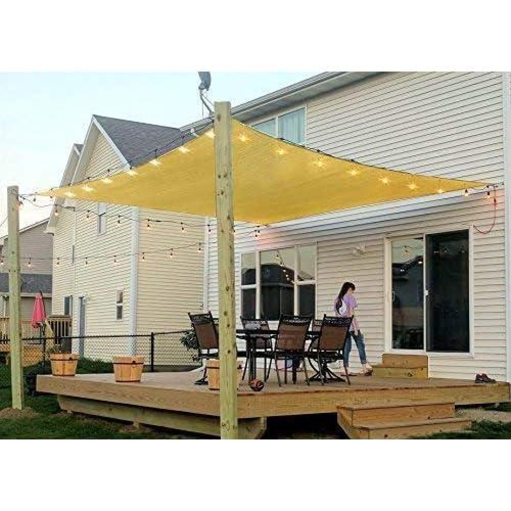 Coconut Rectangle Sun Shade Sail Canopy 6 X 10 Patio Shade Cloth Outdoor Cover Sunshade Fabric Awning Shelter For Pergola B