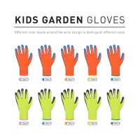 Handlandy Kids Gardening Gripper Gloves For Age 313 2 Pairs Foam Rubber Coated Garden Gloves For Girls Boys Size 2 Age 34