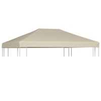 vidaXL Gazebo Top Cover WaterResistant Polyester Material PVC Coated Easy Installation with Hook and Loop Fasteners Beig