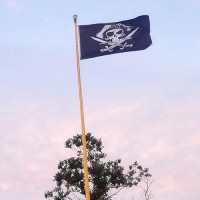 4-Pack Set Pirate Dead Man'S Chest Flag&Jolly Roger Skull Flag&Pirate Broadsword &Jack Rackham Black Beard Pirates Flags