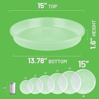 Mudeela 6 Pack Of 15 Inch Plant Saucer  Durable Plastic Plant Trays For Indoors  Clear Plastic Flower Plant Pot Saucer  Made Of Thicker  Stronger Plastic  With Taller Design