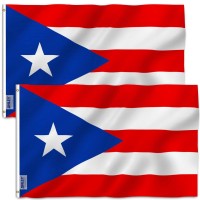 Anley Pack Of 2 Fly Breeze 3X5 Foot Puerto Rico Flag Vivid Color And Fade Proof Canvas Header And Double Stitched Puerto R