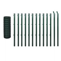 vidaXL Euro Fence Steel 82ft x 33ft Green 140569