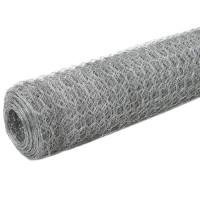 vidaXL 143328 Wire Mesh Steel 25 x 12 m Hexagonal Mesh Rabbit Wire Silver