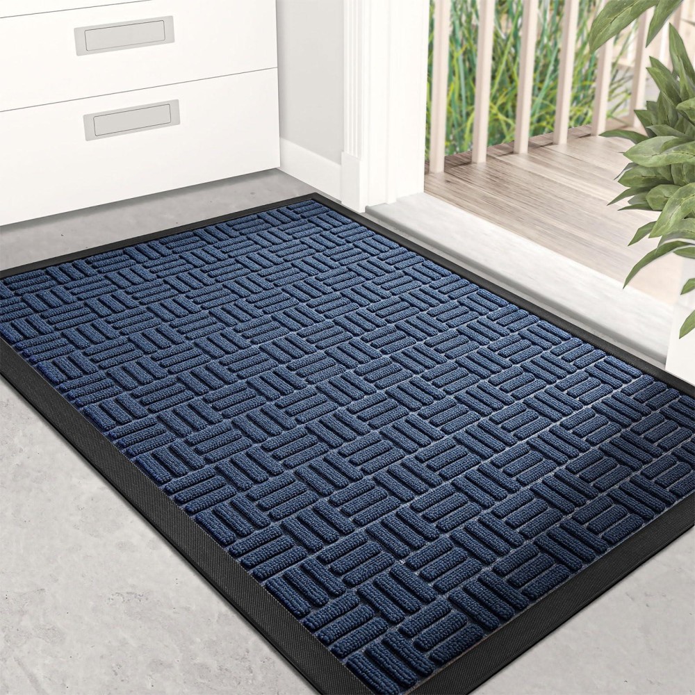 Dexi Door Mat Front Indoor Outdoor Doormat Small Heavy Duty Rubber Outside Floor Rug For Entryway Patio Waterproof Lowprofile 1