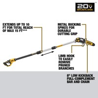 Dewalt 20V Max Xr Pole Saw 15Foot Reach Dcps620M1