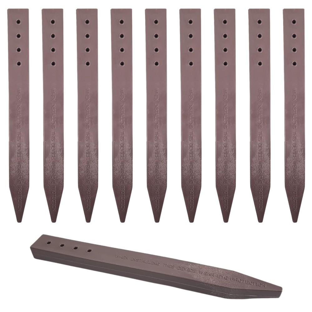 One Stop Outdoor 10Pack Heavy Duty Brown Landscape Lawn Garden Border Edging Stakes Easy Install Terrace Bender Board