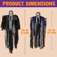 Joyin 3 Pack Hanging Halloween Skeleton Ghosts Decorations Grim Reapers For Best Halloween Outdoor Decorations