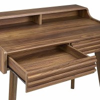 Modway Render Mid-Century Modern Writing Desk In Walnut