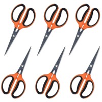 Growneer 6 Packs Trimming Scissors Teflon Coated Non Stick Blades Pruning Shears Gardening Hand Pruning Snips With Straight Stai