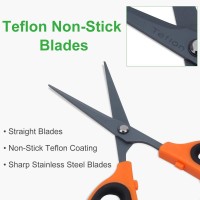 Growneer 6 Packs Trimming Scissors Teflon Coated Non Stick Blades Pruning Shears Gardening Hand Pruning Snips With Straight Stai